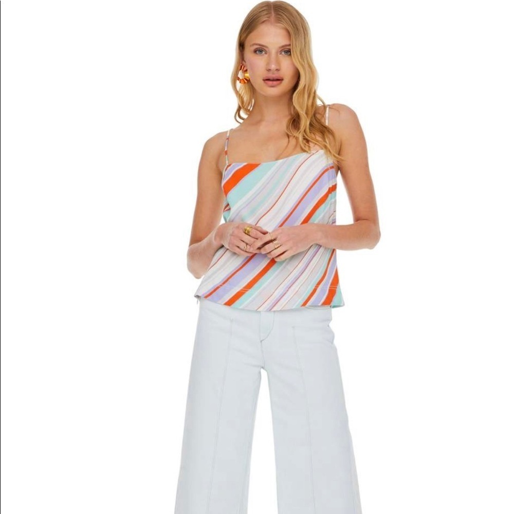 ASTR the label Satire Rainbow Stripe Tank Top Camisole Spring NWT